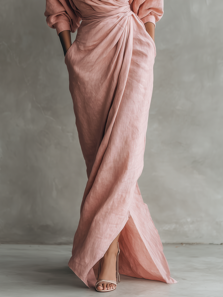 Rosalie™ | Linen V-Neck Maxi Dress