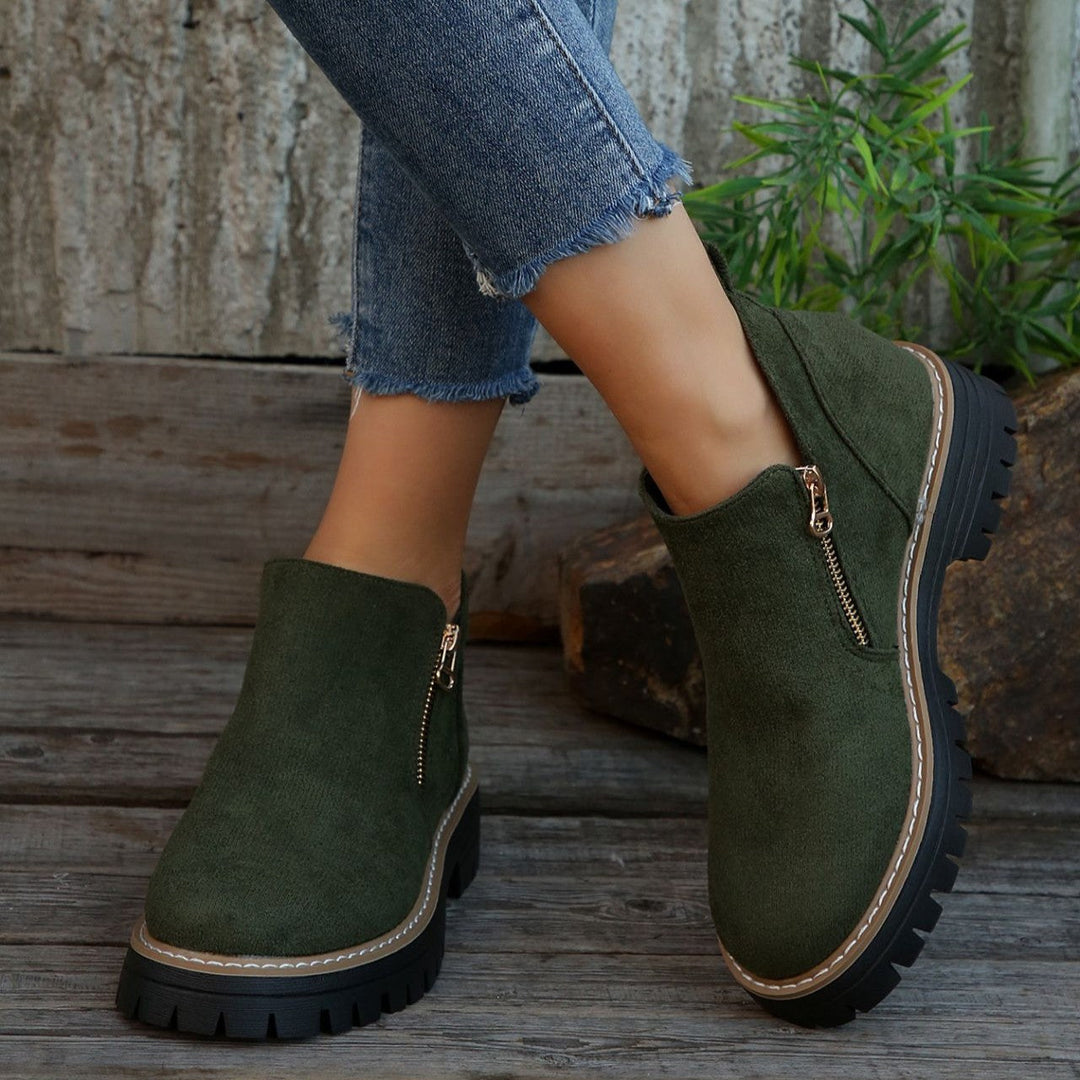 Bootara Women's Metro Chelsea Boots - Side-Zip Suede Ankle Boots with Chunky Heel (US 5-10.5)