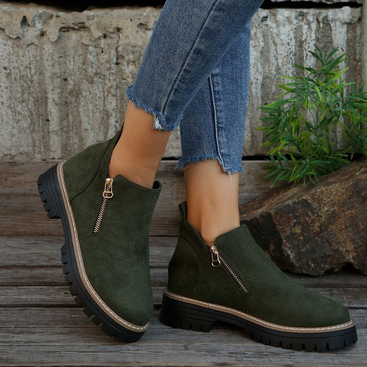 Bootara Women's Metro Chelsea Boots - Side-Zip Suede Ankle Boots with Chunky Heel (US 5-10.5)