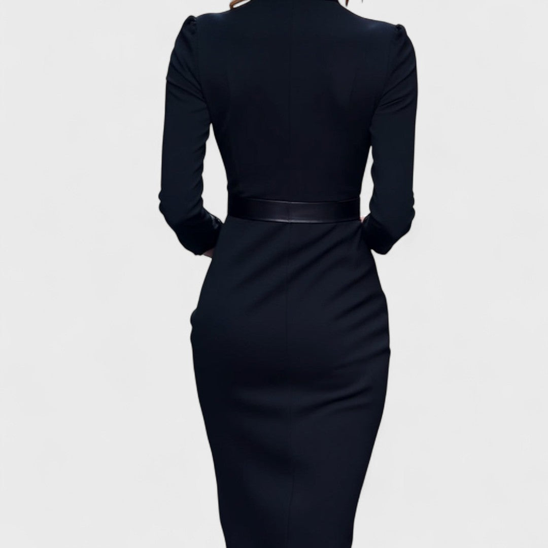 Mandarin Luxe – Maxi dress with belt