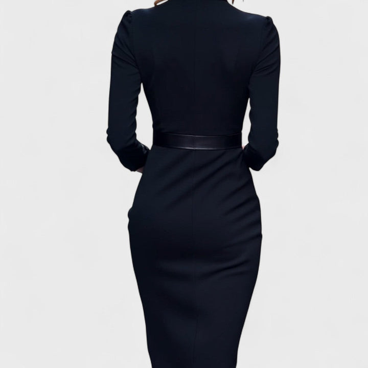 Mandarin Luxe – Maxi dress with belt