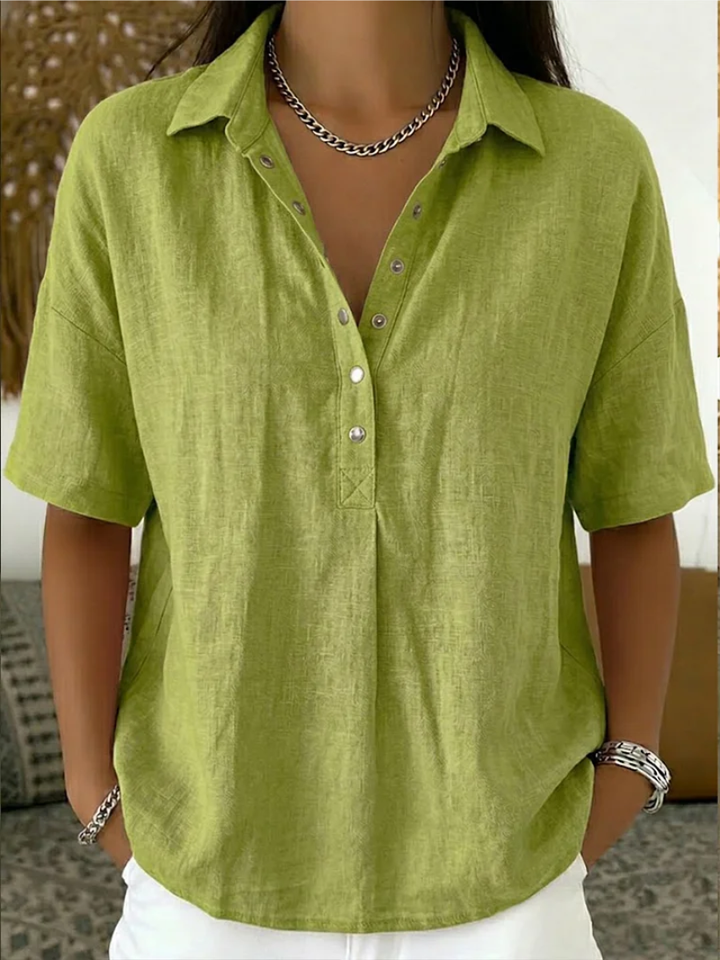 Clara | Relaxed Button Detail Blouse (Buy 1 Get 1 Free Today)