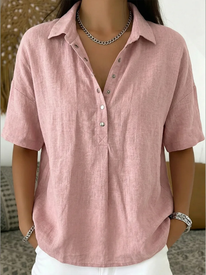 Clara | Relaxed Button Detail Blouse (Buy 1 Get 1 Free Today)