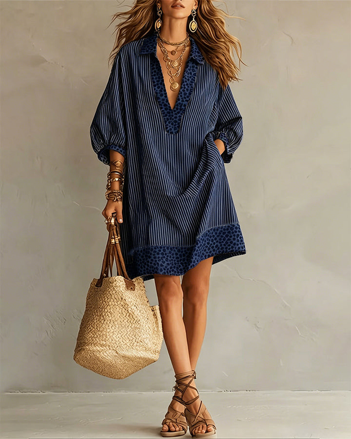 Savannah™ | Leopard Print Puff Sleeve Shirt Dress