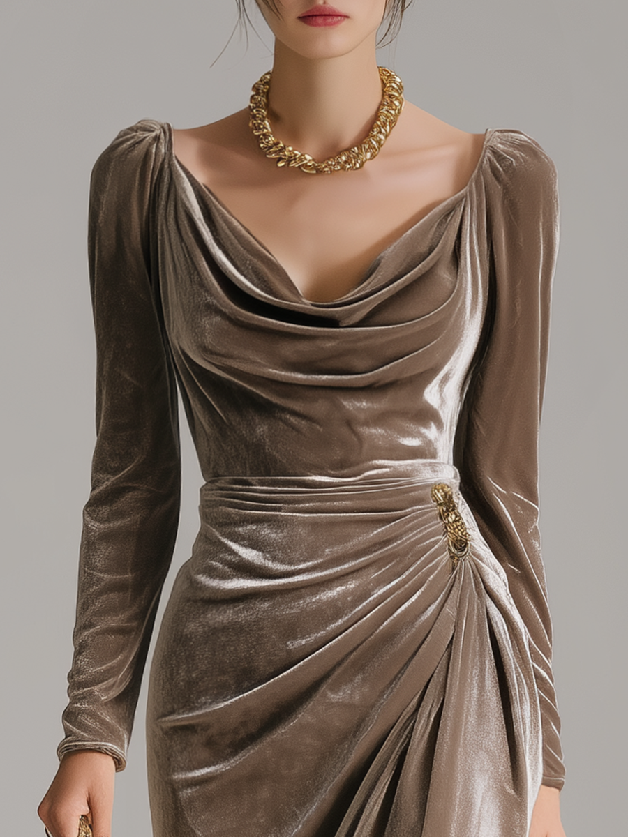 Sylvana Velvet Midi Dress