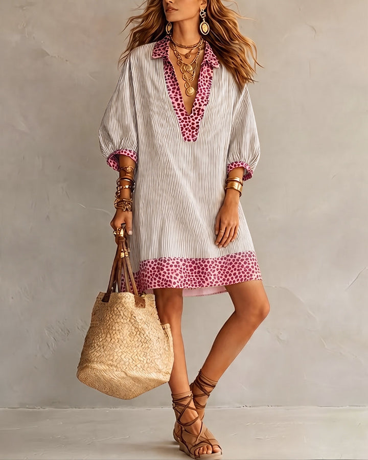 Savannah™ | Leopard Print Puff Sleeve Shirt Dress