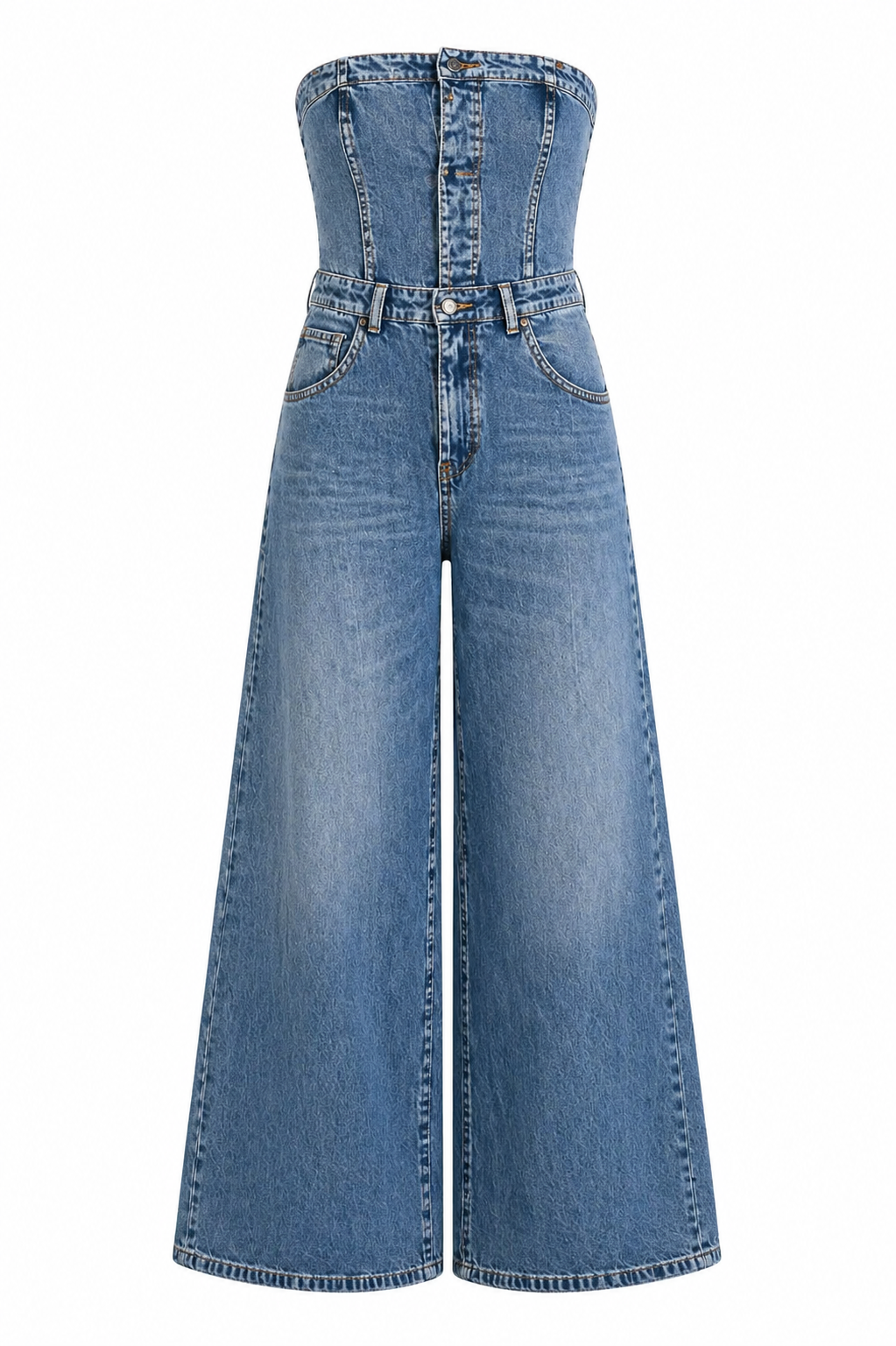 Linda | Strapless Denim Jumpsuit