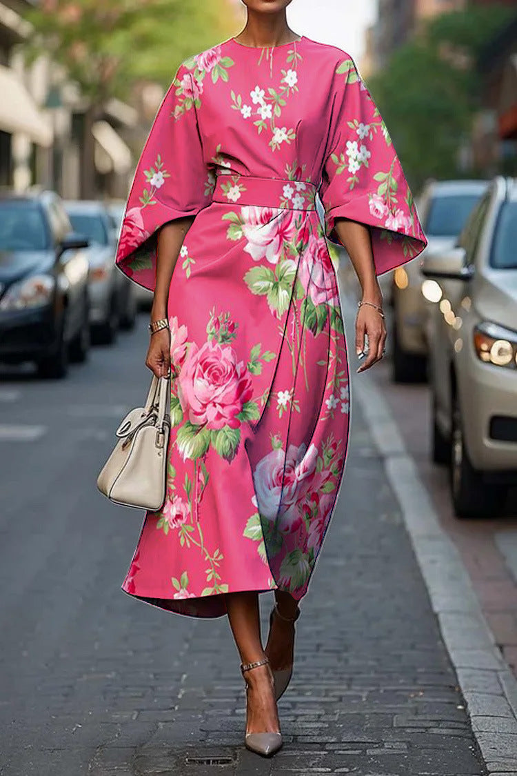 Zoraida - Stylish Batwing Sleeve Long Dress