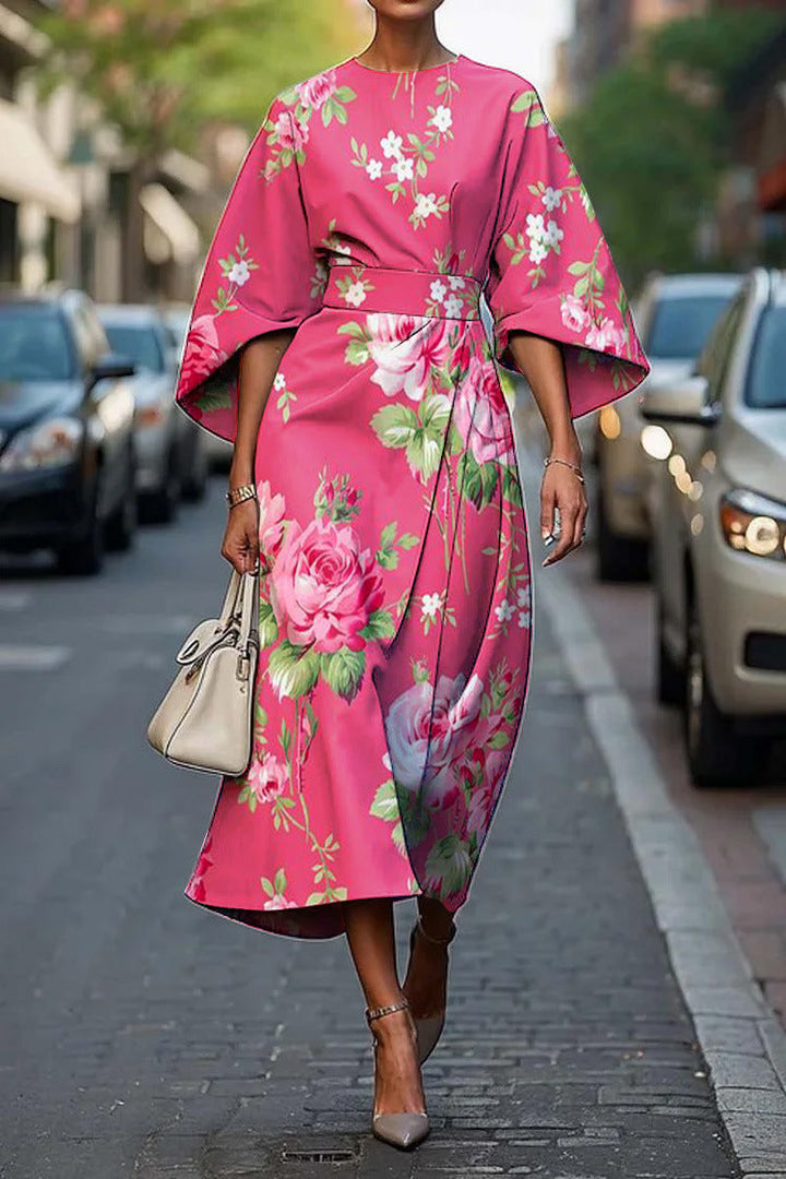 Zoraida - Stylish Batwing Sleeve Long Dress