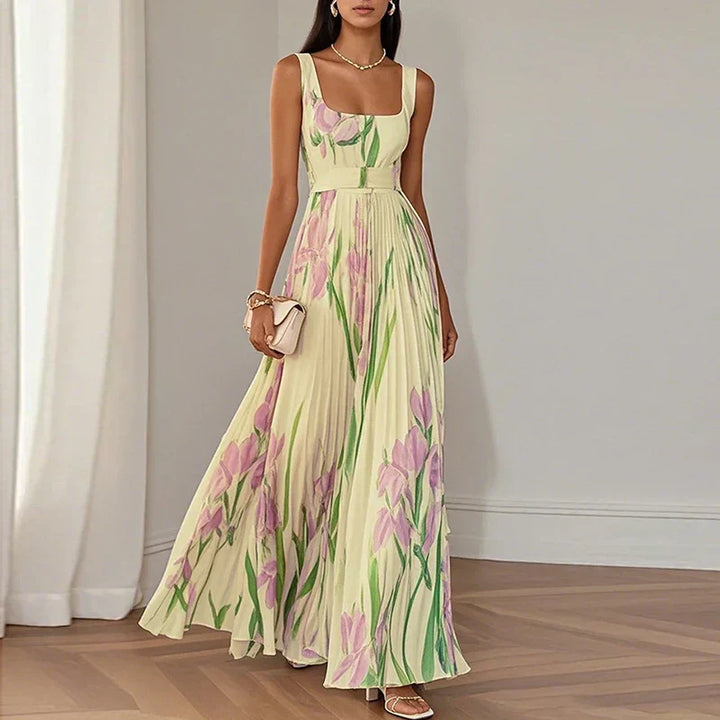 Giulia™ | Elegant Floral A-Line Maxi Dress