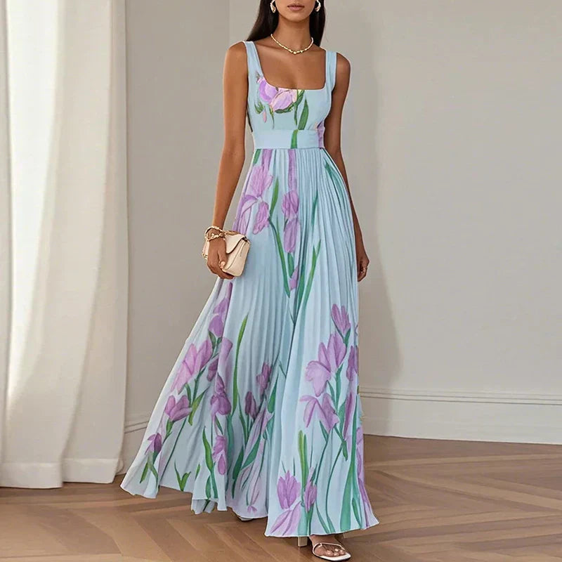 Giulia™ | Elegant Floral A-Line Maxi Dress