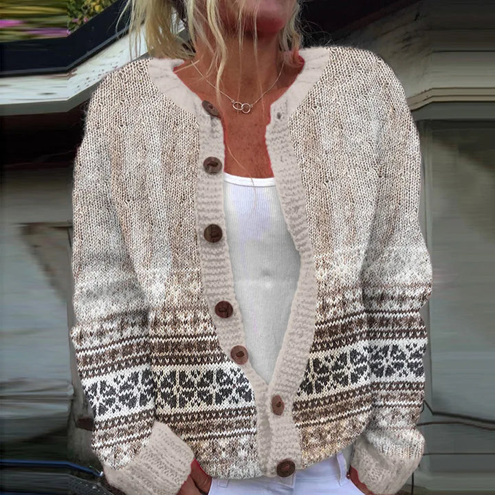 Sofie | Loose fitting cardigan with print