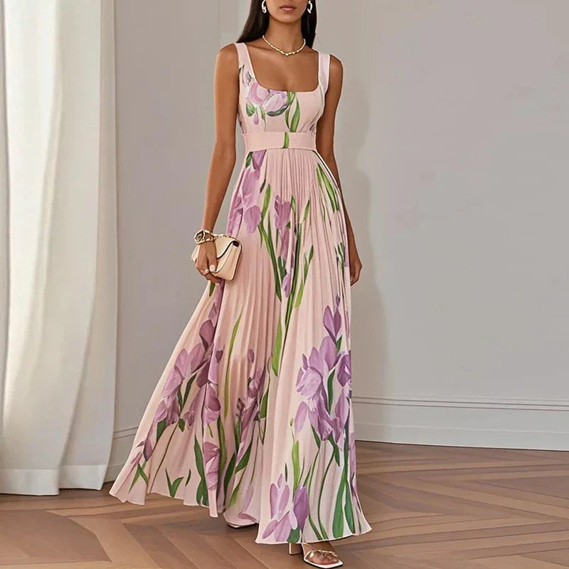 Giulia™ | Elegant Floral A-Line Maxi Dress