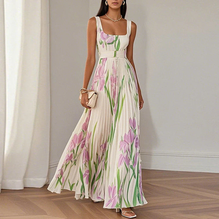 Giulia™ | Elegant Floral A-Line Maxi Dress