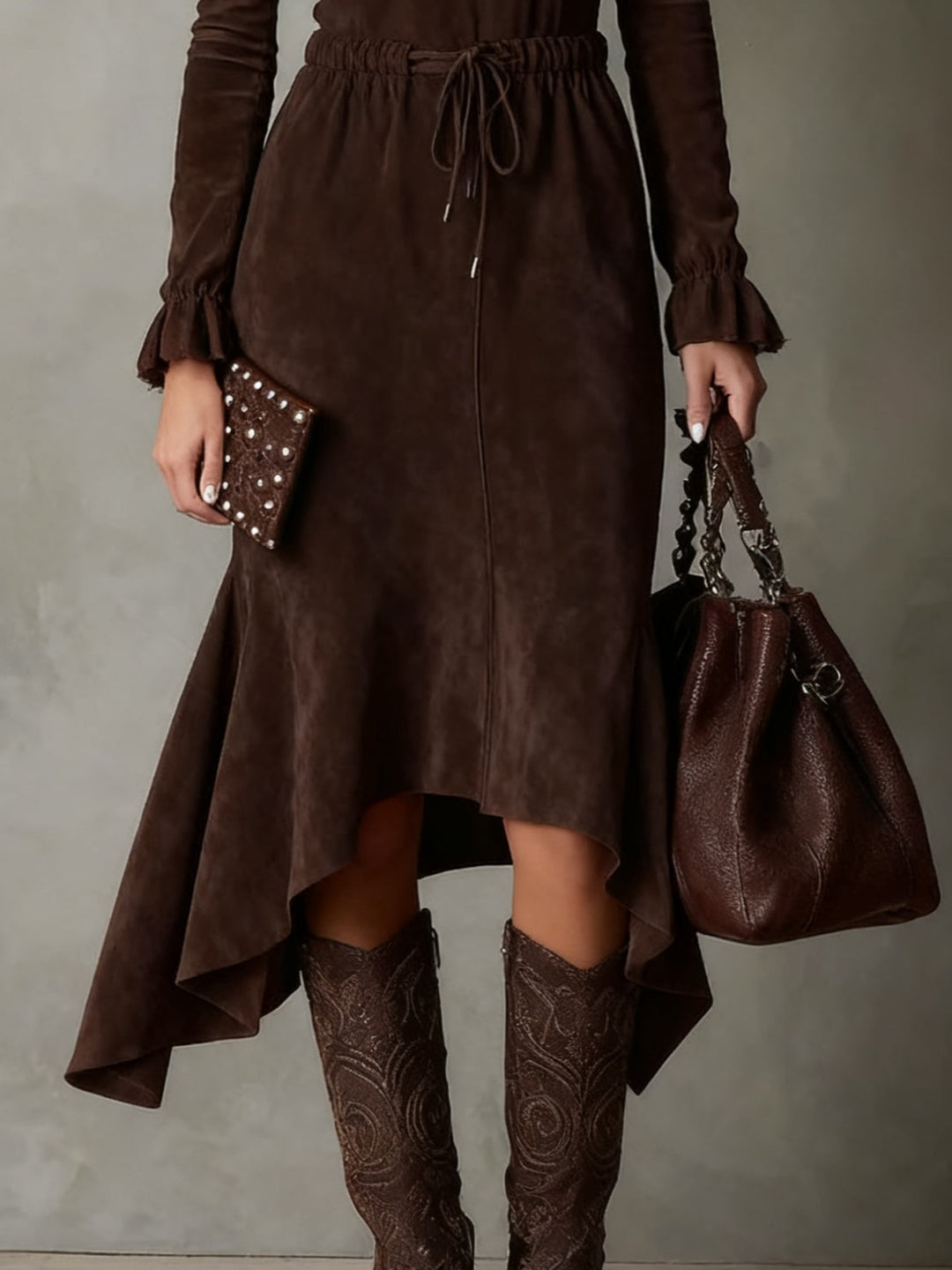 Isla Suede Midi Dress
