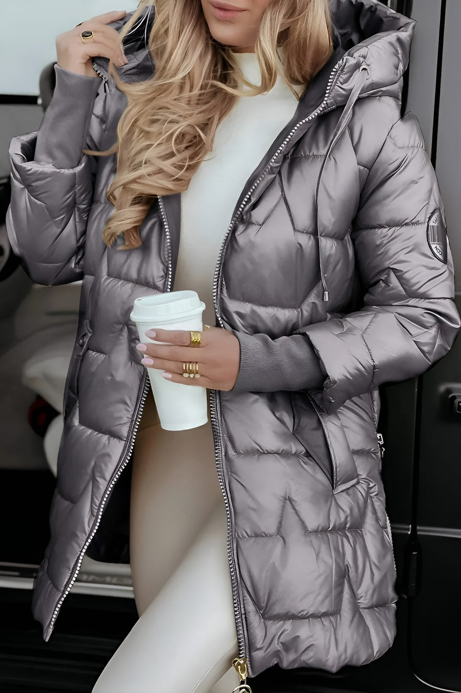 Gina | Elegant Winter Coat with Hood And Padding
