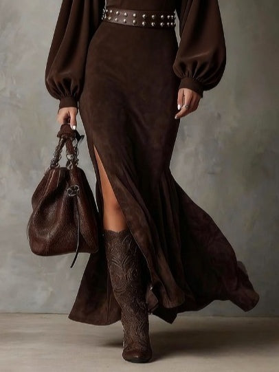 Harriet | Vintage Suede Midi Dress