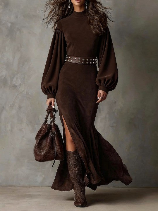 Harriet | Vintage Suede Midi Dress